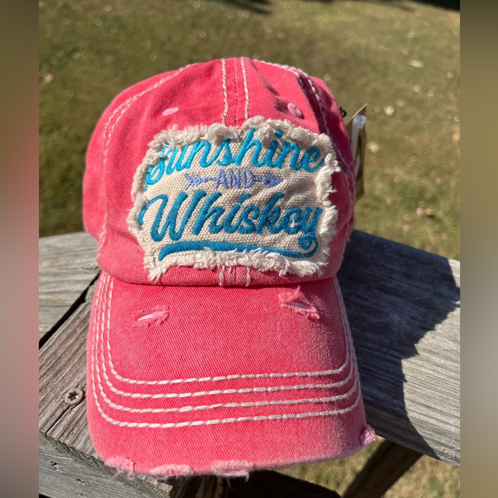 NWT Sunshine and whiskey, cap/hat, coral pink color, new with tags